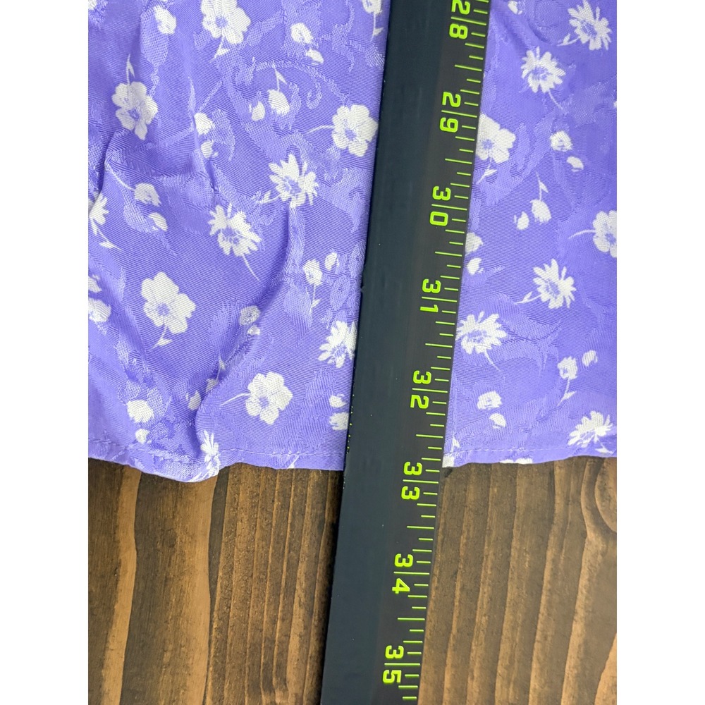 Free People Lavender Bond Street Floral Mini Dress Womens 2 Ruched Puff Sleeve - Picture 7 of 13